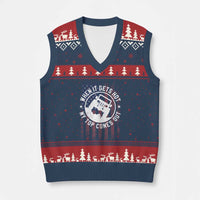 Funny When It Gets Hot My Top Comes Out V-Neck Knit Sweater Vest Off Road Car American Flag - Wonder Print Shop