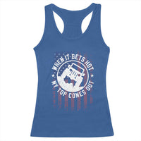 Funny When It Gets Hot My Top Comes Out Racerback Tank Top Off Road Car American Flag - Wonder Print Shop