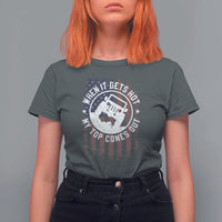 Funny When It Gets Hot My Top Comes Out T Shirt For Women Off Road Car American Flag - Wonder Print Shop