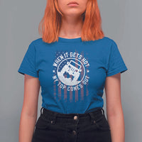 Funny When It Gets Hot My Top Comes Out T Shirt For Women Off Road Car American Flag - Wonder Print Shop