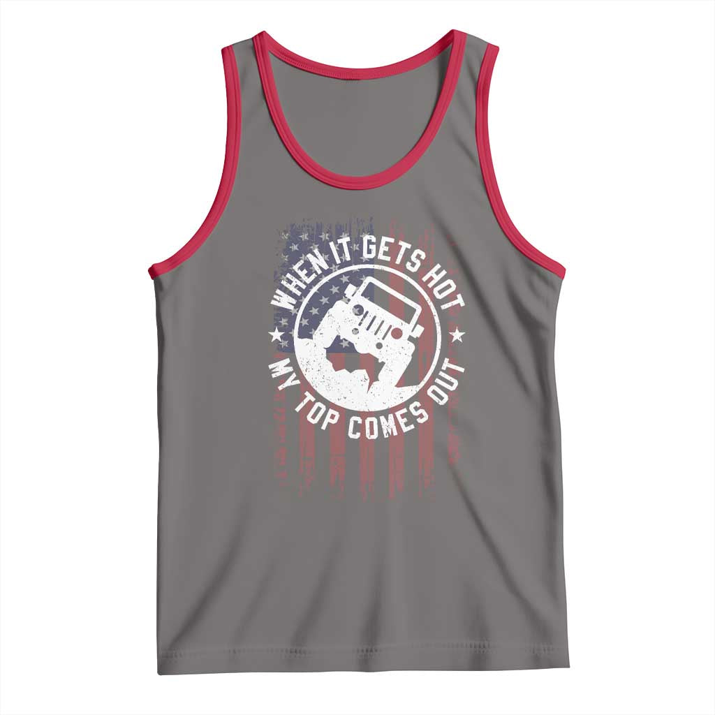 Funny When It Gets Hot My Top Comes Out Tank Top Off Road Car American Flag - Wonder Print Shop