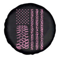 Off Road Car Wheel Pink Leopard Print American Flag Spare Tire Cover - Wonder Print Shop