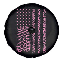 Off Road Car Wheel Pink Leopard Print American Flag Spare Tire Cover - Wonder Print Shop