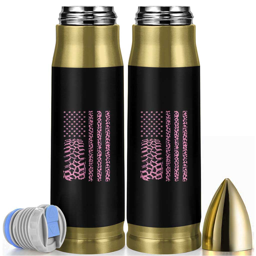 Off Road Car Wheel Pink Leopard Print American Flag Bullet Tumbler - Wonder Print Shop