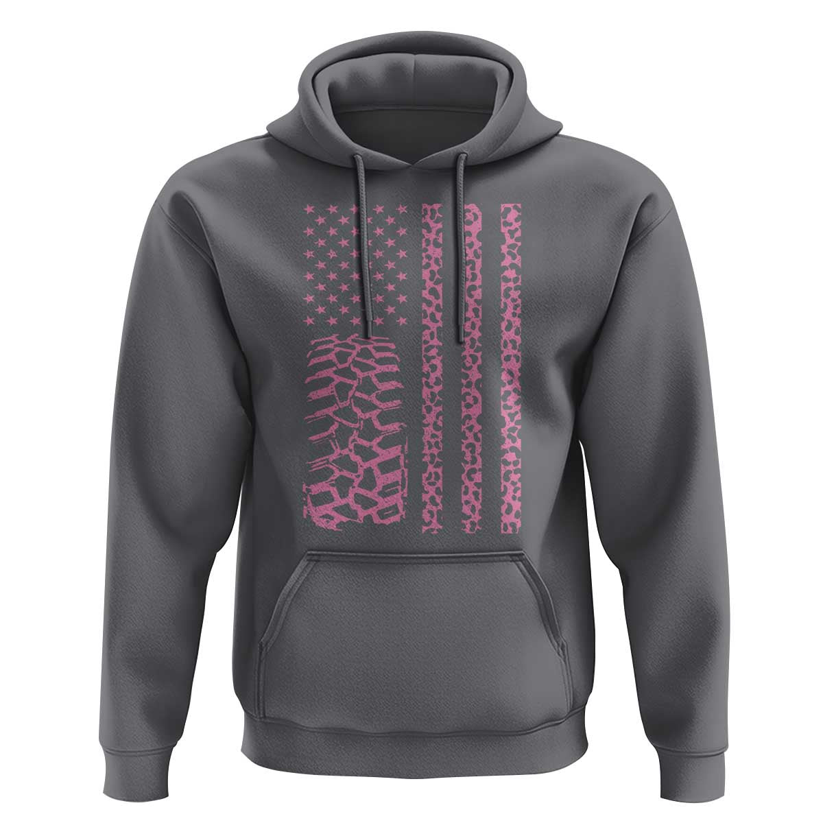 Off Road Car Wheel Pink Leopard Print American Flag Hoodie - Wonder Print Shop