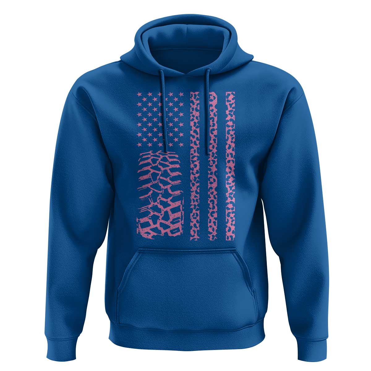 Off Road Car Wheel Pink Leopard Print American Flag Hoodie - Wonder Print Shop