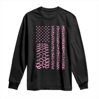 Off Road Car Wheel Pink Leopard Print American Flag Long Sleeve Shirt - Wonder Print Shop