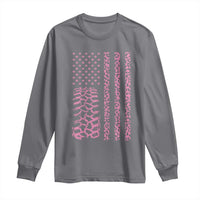 Off Road Car Wheel Pink Leopard Print American Flag Long Sleeve Shirt - Wonder Print Shop