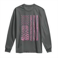 Off Road Car Wheel Pink Leopard Print American Flag Long Sleeve Shirt - Wonder Print Shop