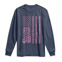 Off Road Car Wheel Pink Leopard Print American Flag Long Sleeve Shirt - Wonder Print Shop