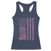 Off Road Car Wheel Pink Leopard Print American Flag Racerback Tank Top - Wonder Print Shop