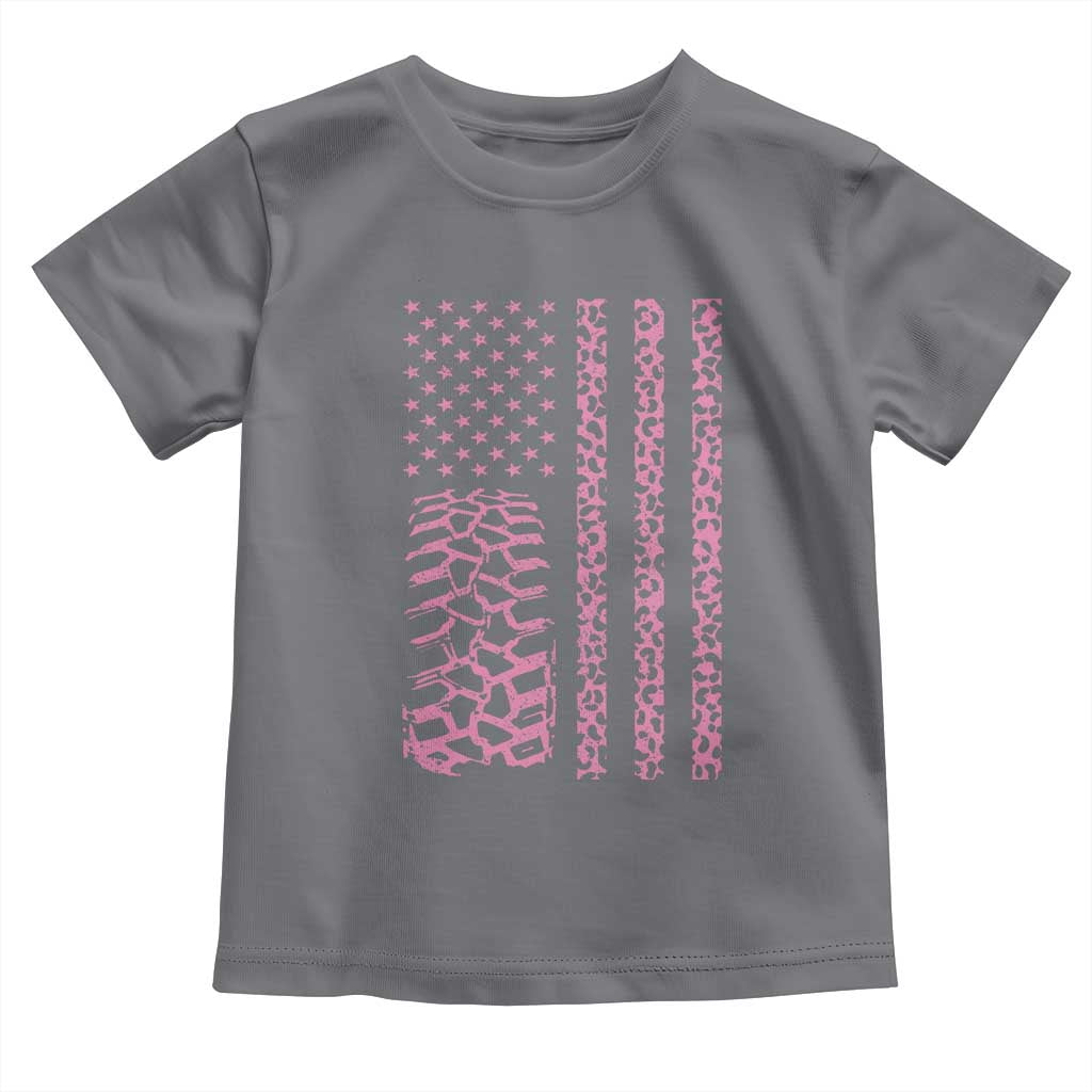 Off Road Car Wheel Pink Leopard Print American Flag Toddler T Shirt - Wonder Print Shop