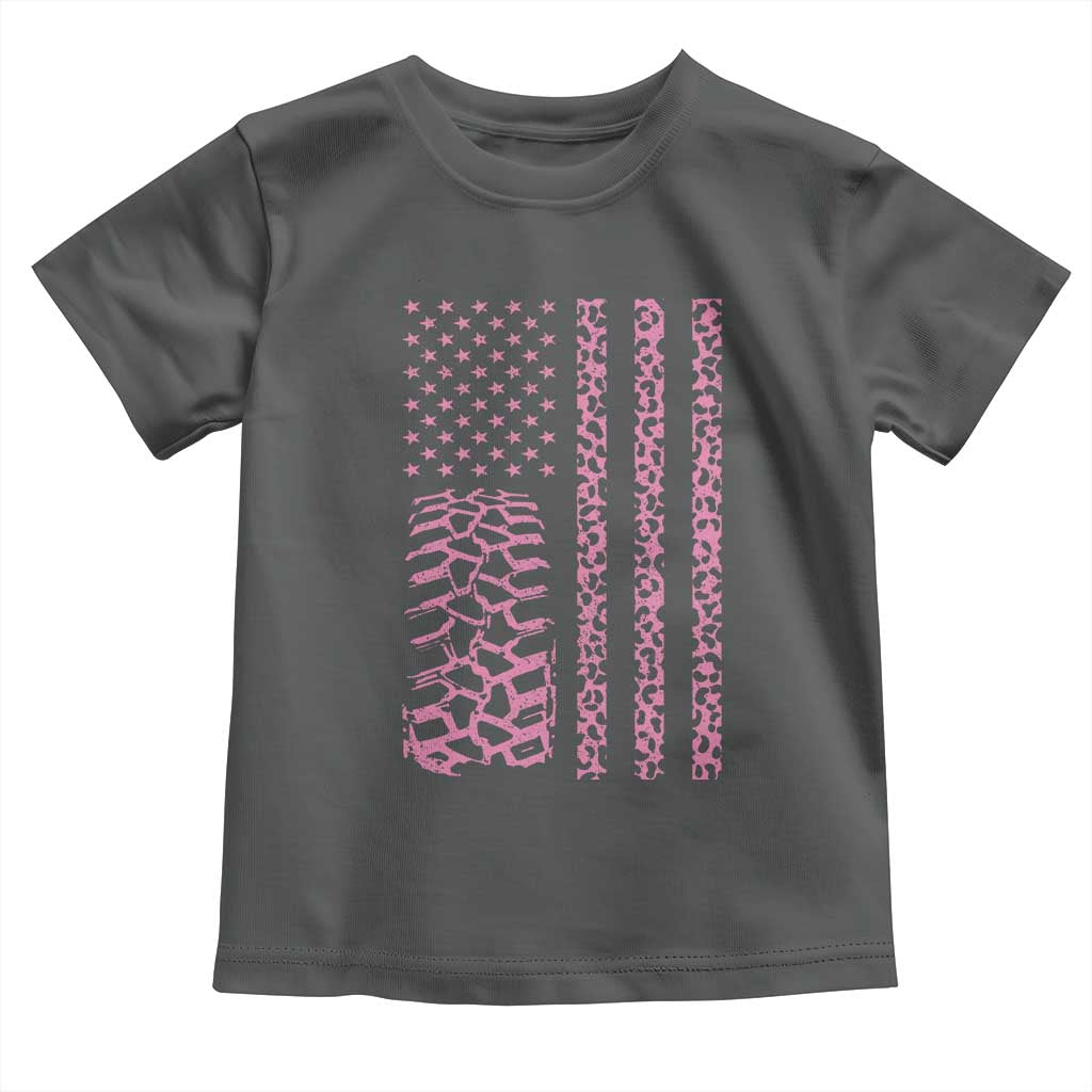 Off Road Car Wheel Pink Leopard Print American Flag Toddler T Shirt - Wonder Print Shop