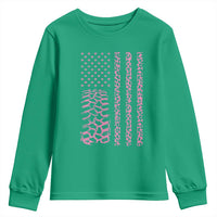 Off Road Car Wheel Pink Leopard Print American Flag Youth Sweatshirt - Wonder Print Shop