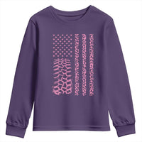 Off Road Car Wheel Pink Leopard Print American Flag Youth Sweatshirt - Wonder Print Shop
