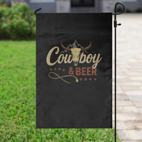 Funny Cowboy And Beer Garden Flag Western Country Music Longhorn Skull - Wonder Print Shop