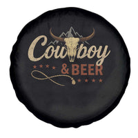 Funny Cowboy And Beer Spare Tire Cover Western Country Music Longhorn Skull - Wonder Print Shop
