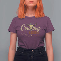 Funny Cowboy And Beer T Shirt For Women Western Country Music Longhorn Skull - Wonder Print Shop