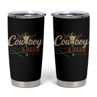 Funny Cowboy And Beer Tumbler Cup Western Country Music Longhorn Skull - Wonder Print Shop