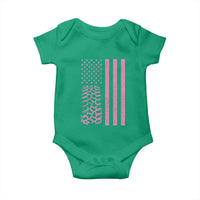Off Road Car Wheel Vintage Pink American Flag Baby Onesie - Wonder Print Shop