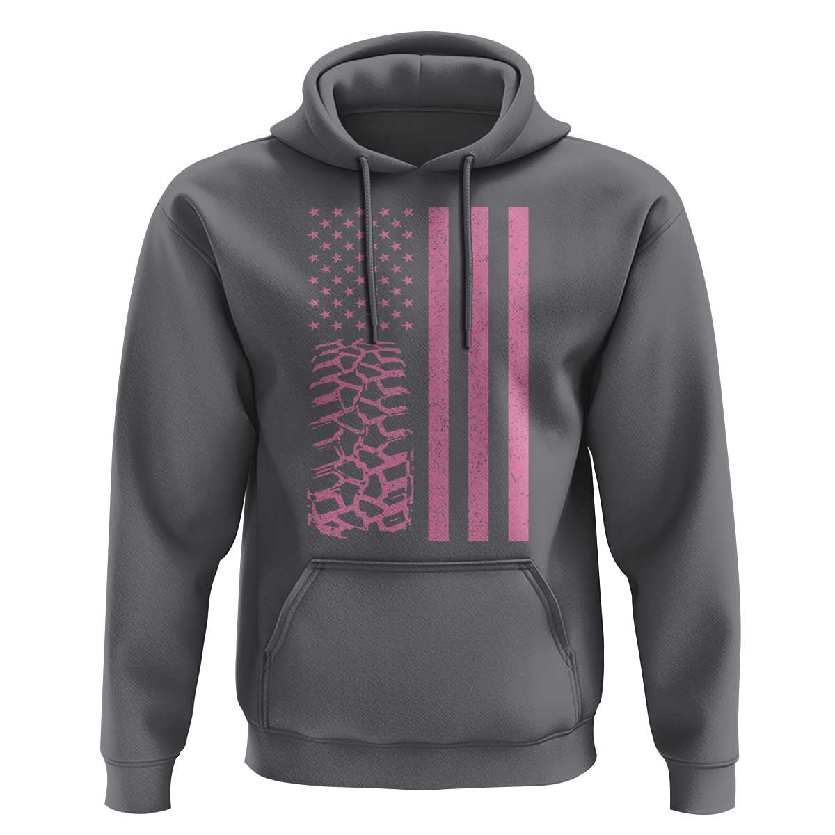Off Road Car Wheel Vintage Pink American Flag Hoodie - Wonder Print Shop