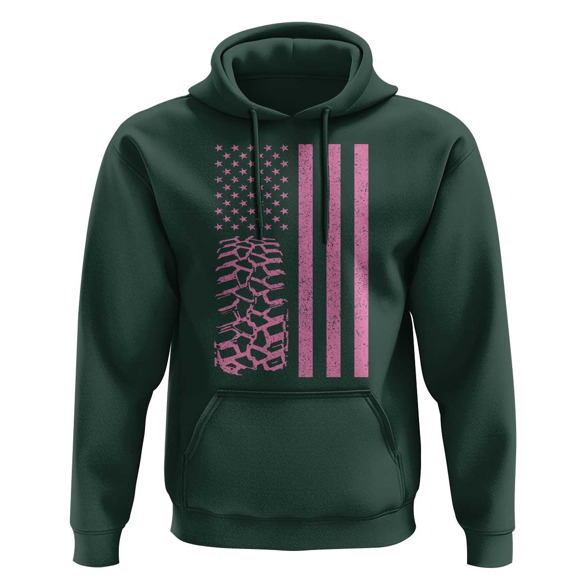 Off Road Car Wheel Vintage Pink American Flag Hoodie - Wonder Print Shop