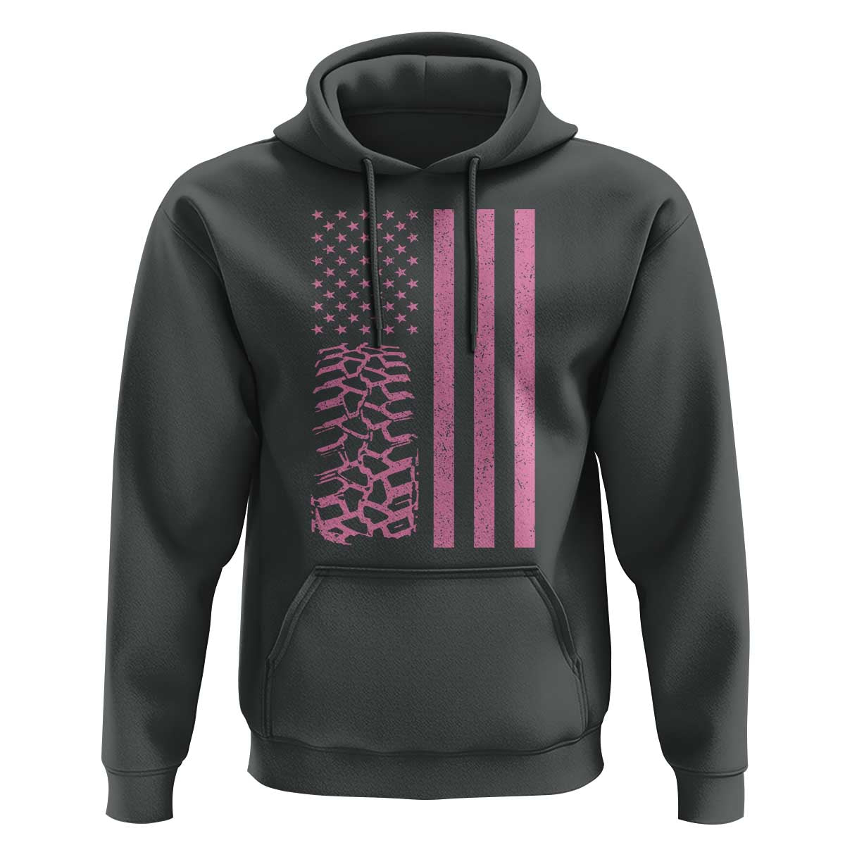 Off Road Car Wheel Vintage Pink American Flag Hoodie - Wonder Print Shop
