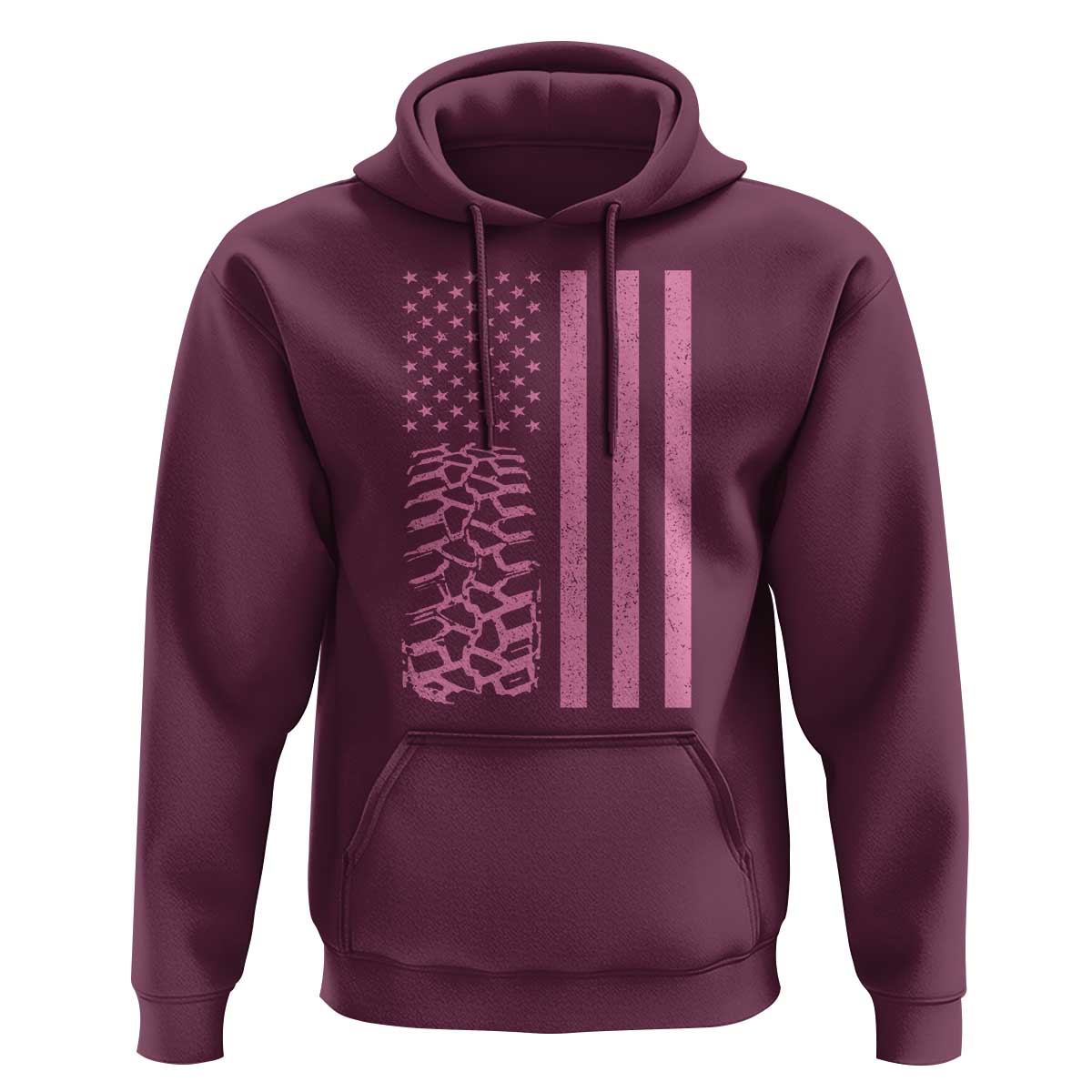 Off Road Car Wheel Vintage Pink American Flag Hoodie - Wonder Print Shop