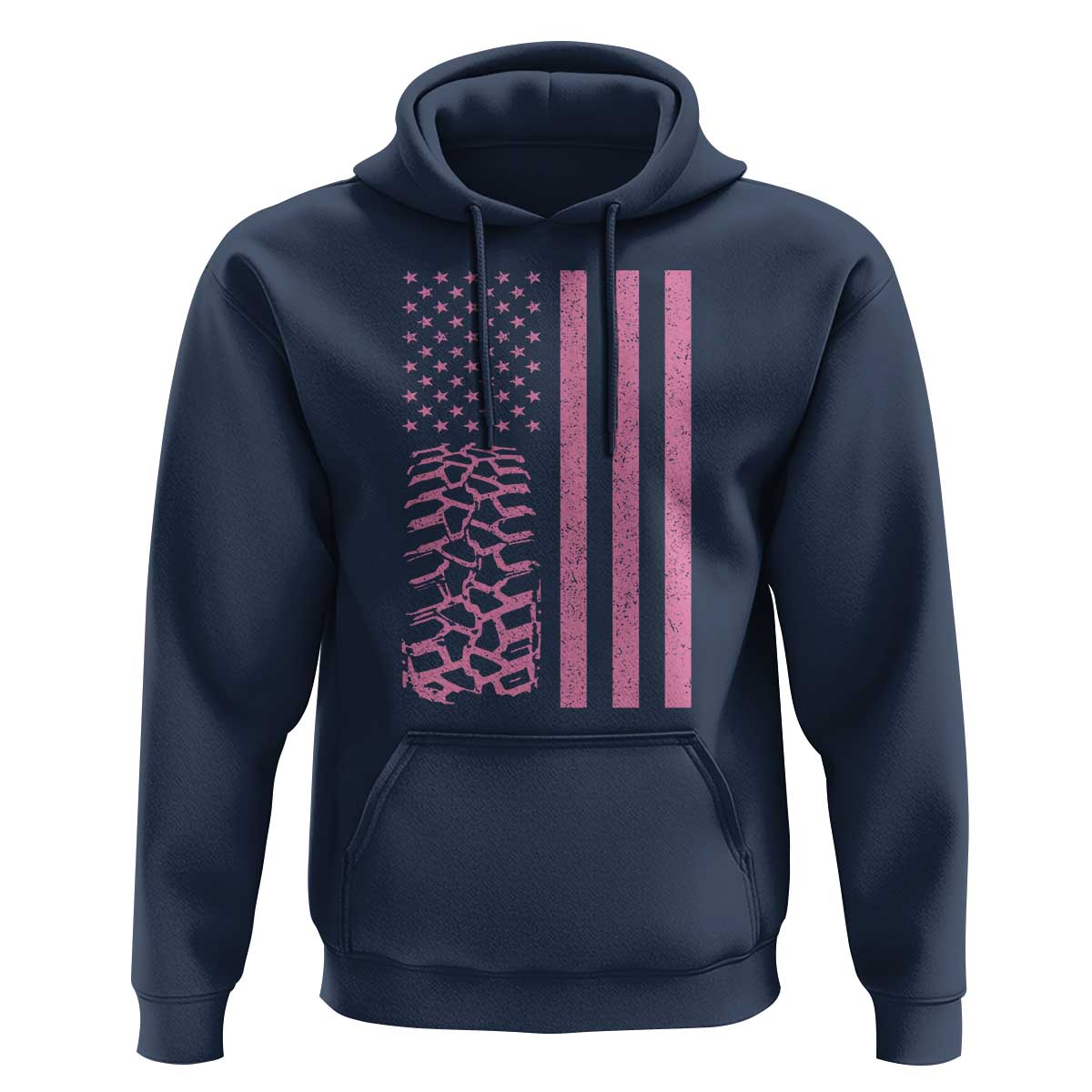 Off Road Car Wheel Vintage Pink American Flag Hoodie - Wonder Print Shop