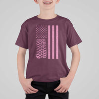 Off Road Car Wheel Vintage Pink American Flag T Shirt For Kid - Wonder Print Shop