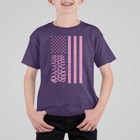 Off Road Car Wheel Vintage Pink American Flag T Shirt For Kid - Wonder Print Shop