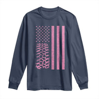 Off Road Car Wheel Vintage Pink American Flag Long Sleeve Shirt - Wonder Print Shop