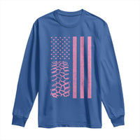 Off Road Car Wheel Vintage Pink American Flag Long Sleeve Shirt - Wonder Print Shop