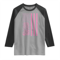 Off Road Car Wheel Vintage Pink American Flag Raglan Shirt - Wonder Print Shop