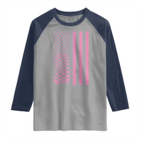 Off Road Car Wheel Vintage Pink American Flag Raglan Shirt - Wonder Print Shop