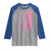 Off Road Car Wheel Vintage Pink American Flag Raglan Shirt - Wonder Print Shop