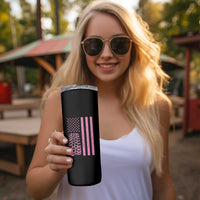 Off Road Car Wheel Vintage Pink American Flag Skinny Tumbler - Wonder Print Shop