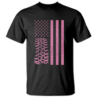 Off Road Car Wheel Vintage Pink American Flag T Shirt - Wonder Print Shop