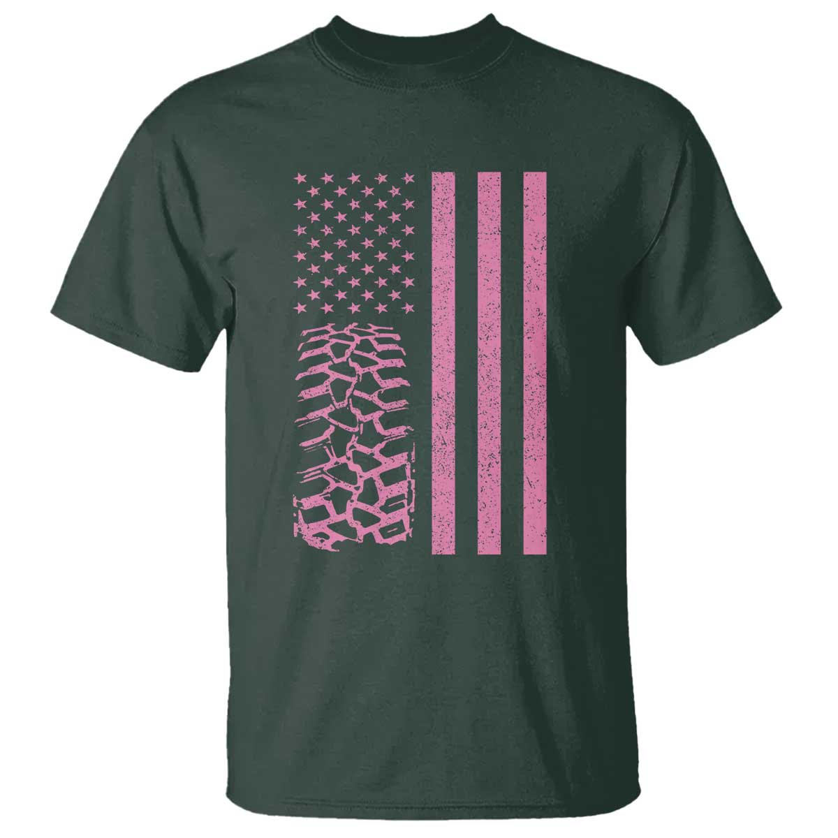 Off Road Car Wheel Vintage Pink American Flag T Shirt - Wonder Print Shop