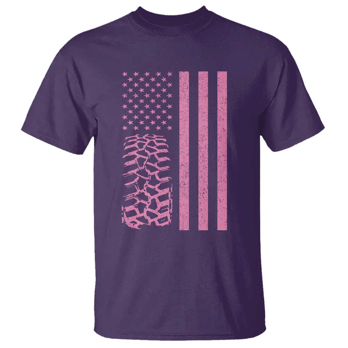 Off Road Car Wheel Vintage Pink American Flag T Shirt - Wonder Print Shop