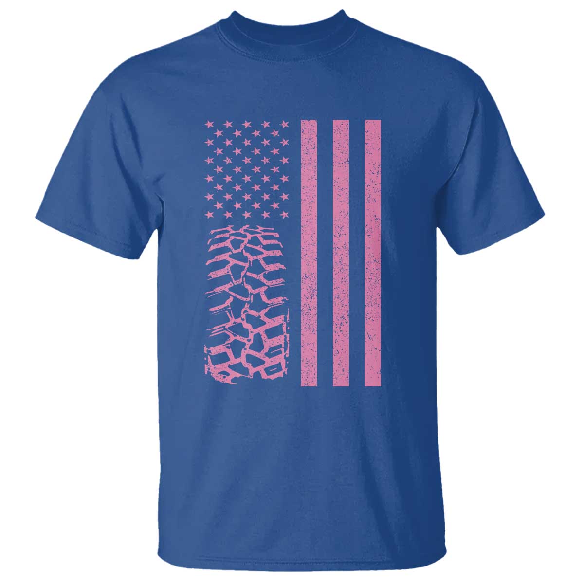 Off Road Car Wheel Vintage Pink American Flag T Shirt - Wonder Print Shop