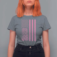 Off Road Car Wheel Vintage Pink American Flag T Shirt For Women - Wonder Print Shop