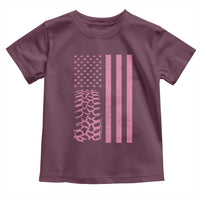 Off Road Car Wheel Vintage Pink American Flag Toddler T Shirt - Wonder Print Shop
