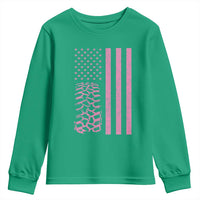 Off Road Car Wheel Vintage Pink American Flag Youth Sweatshirt - Wonder Print Shop