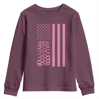 Off Road Car Wheel Vintage Pink American Flag Youth Sweatshirt - Wonder Print Shop