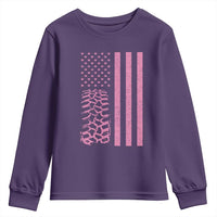 Off Road Car Wheel Vintage Pink American Flag Youth Sweatshirt - Wonder Print Shop