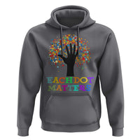 Happy Dot Day Hoodie Each Dot Matters Colorful Dot Hand Tree - Wonder Print Shop
