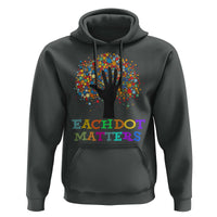 Happy Dot Day Hoodie Each Dot Matters Colorful Dot Hand Tree - Wonder Print Shop