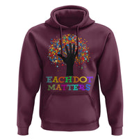 Happy Dot Day Hoodie Each Dot Matters Colorful Dot Hand Tree - Wonder Print Shop