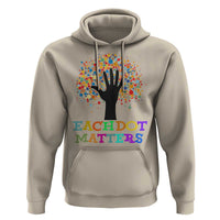 Happy Dot Day Hoodie Each Dot Matters Colorful Dot Hand Tree - Wonder Print Shop
